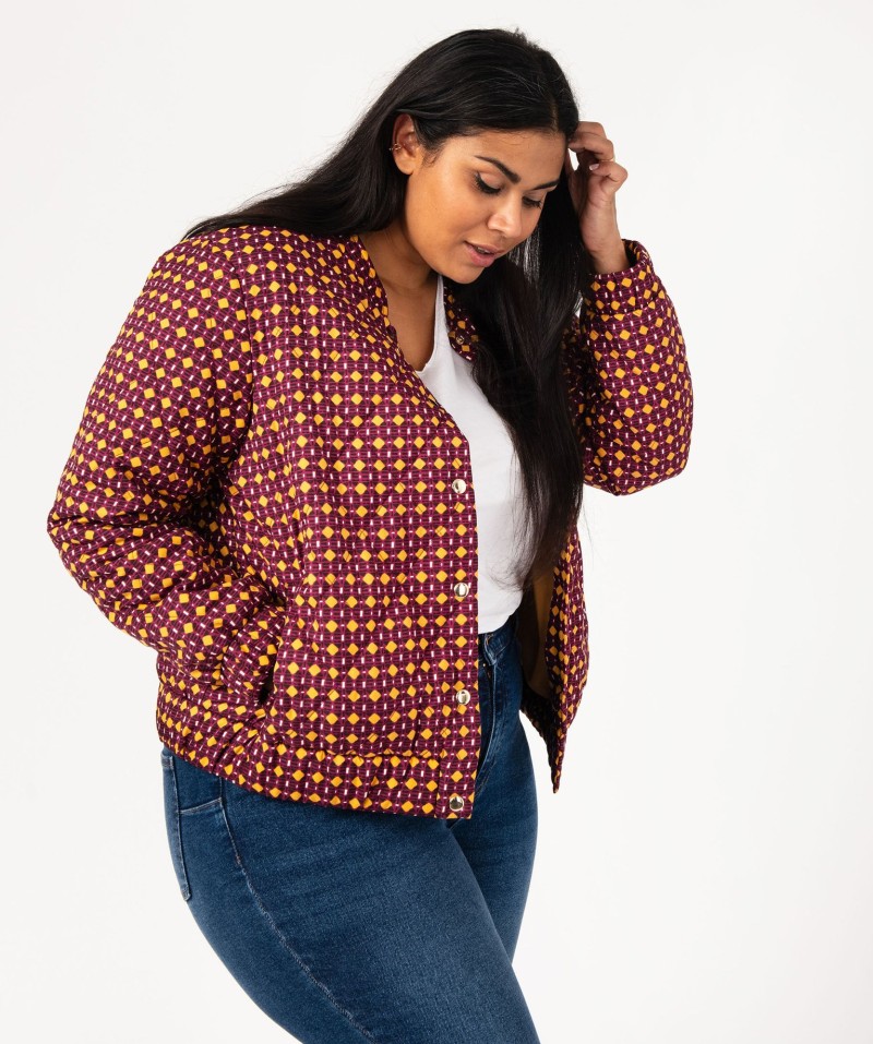 Veste fine matelassée et imprimée femme grande taille